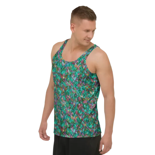 Emerald Aviary on a Men's Tank Top