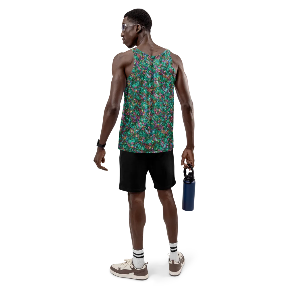 Emerald Aviary on Men's Tank Top — Back