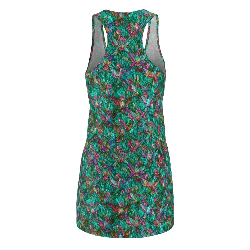 Emerald Aviary on Racerback Dress — Back