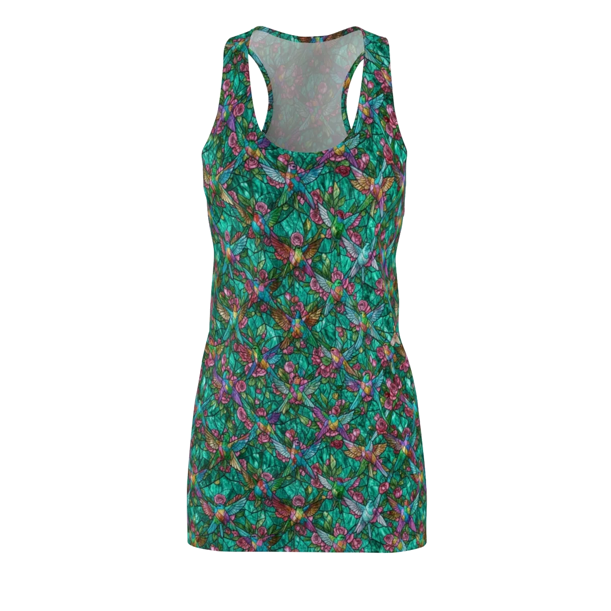 Emerald Aviary on Racerback Dress — Front
