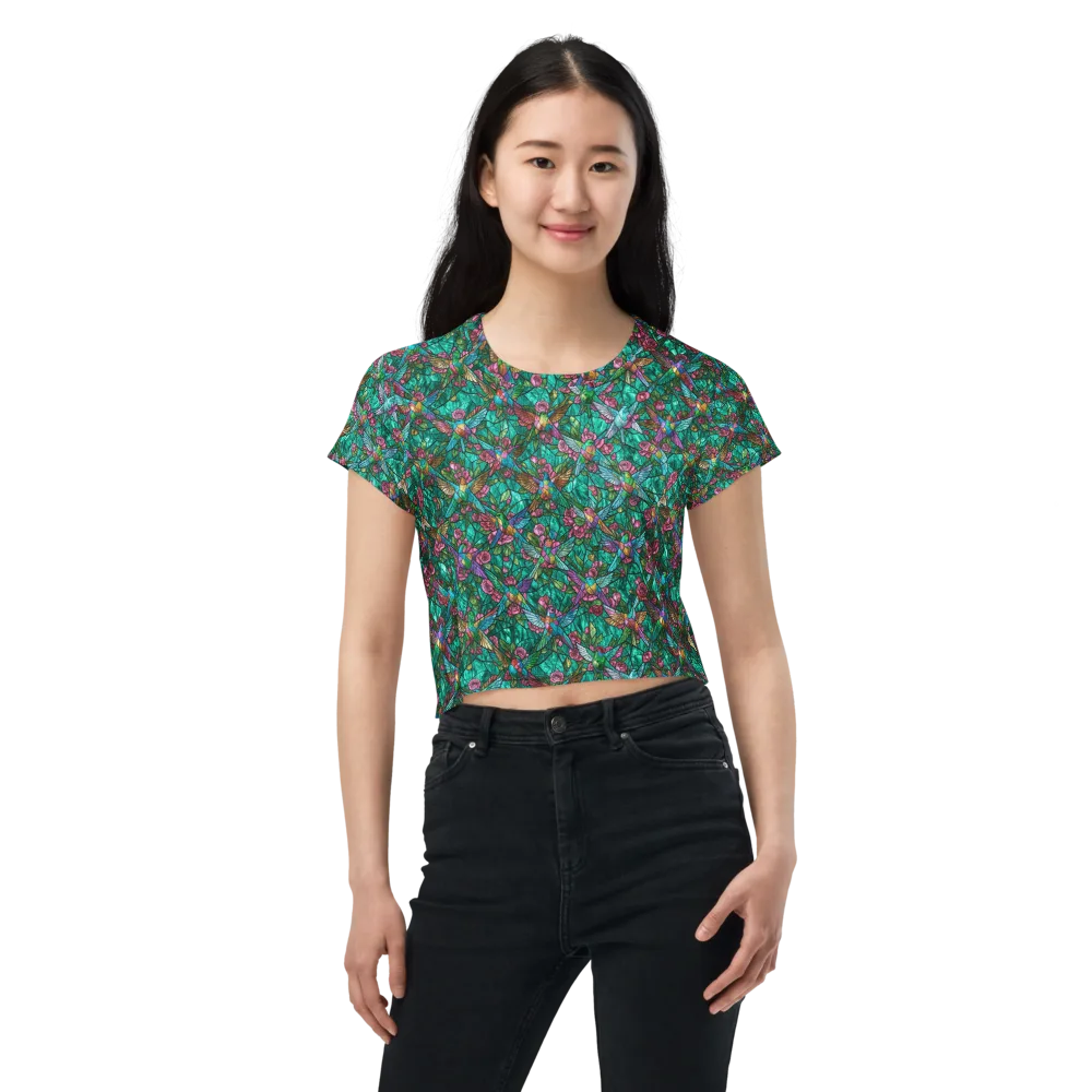 Emerald Aviary on Crop Tee — Front