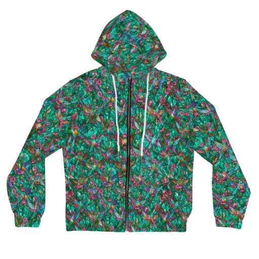 Emerald Aviary on a Women's Full-Zip Hoodie