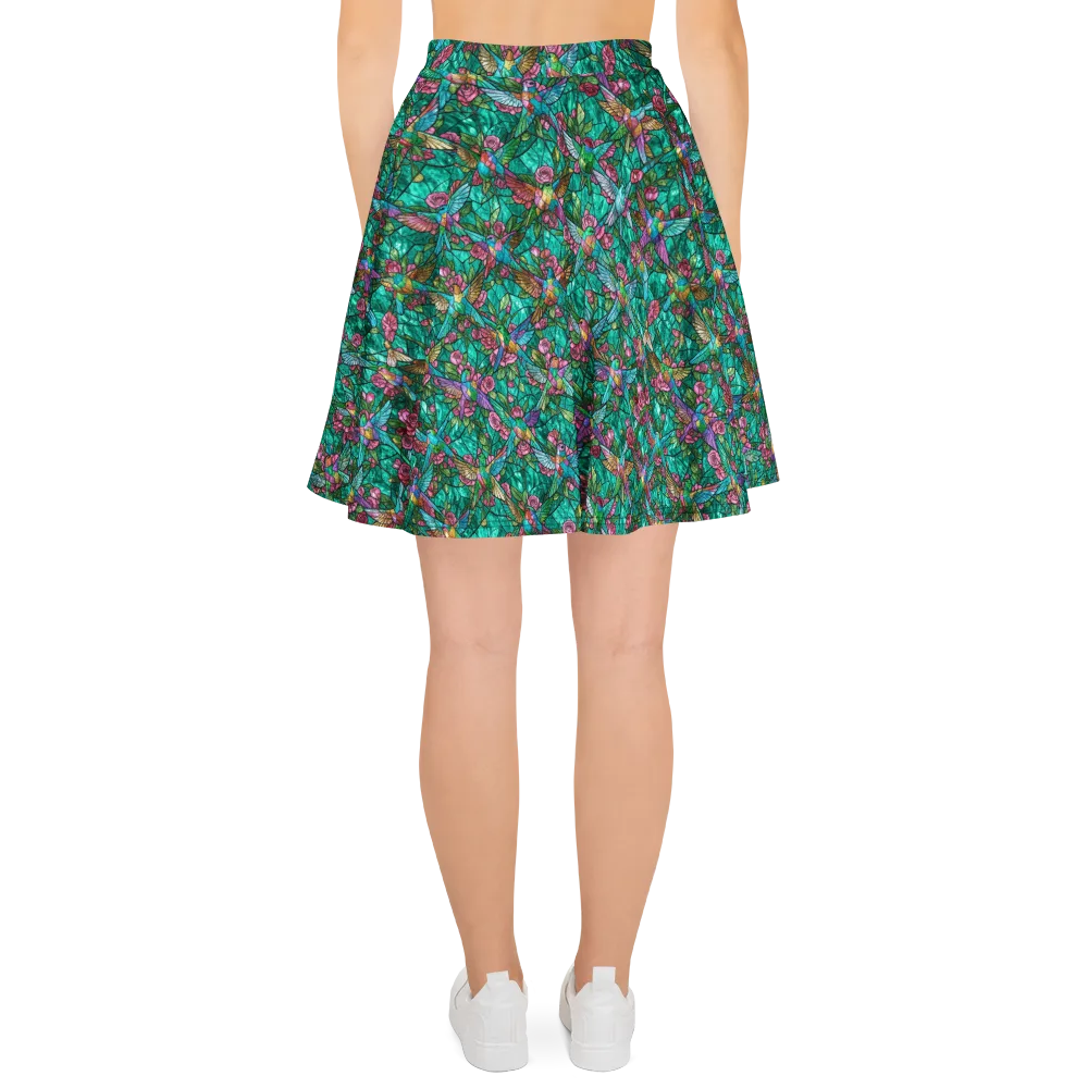 Emerald Aviary on Skater Skirt — Back