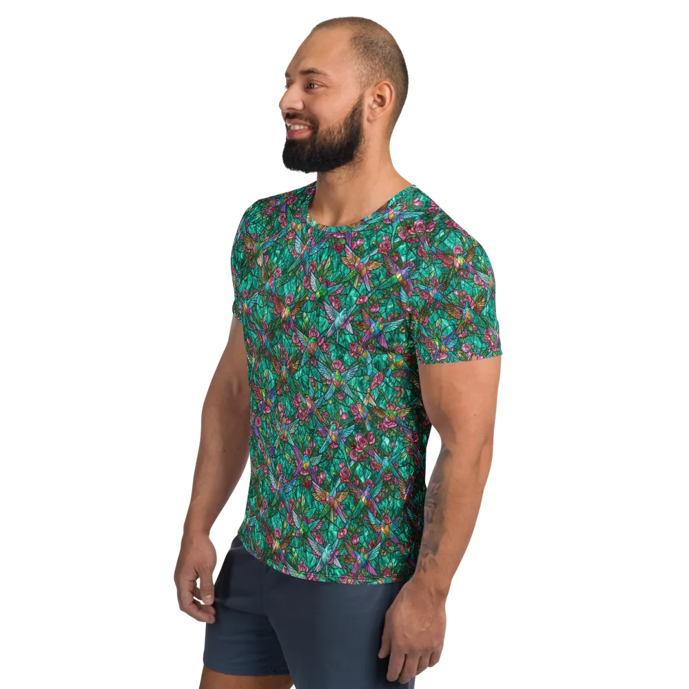 Emerald Aviary on Men's Athletic T-Shirt — Left