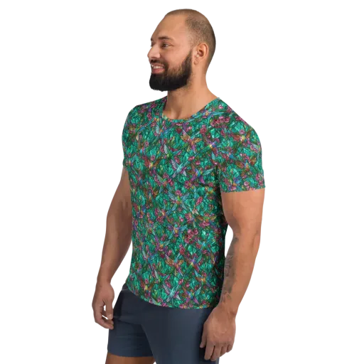 Emerald Aviary on a Men's Athletic T-Shirt
