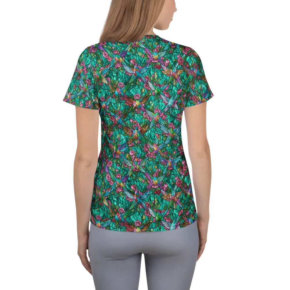 Emerald Aviary on Women's Athletic T-Shirt — Back