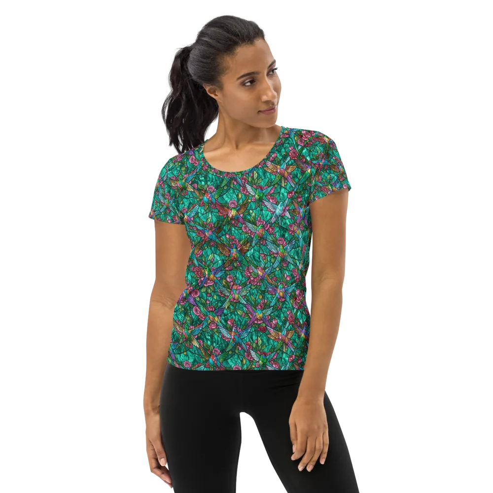 Emerald Aviary on Women's Athletic T-Shirt — Front