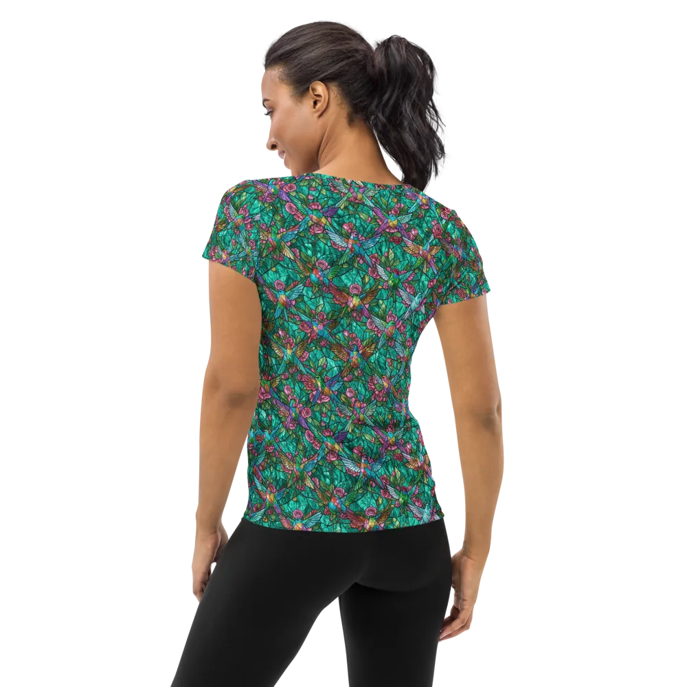 Emerald Aviary on Women's Athletic T-Shirt — Back