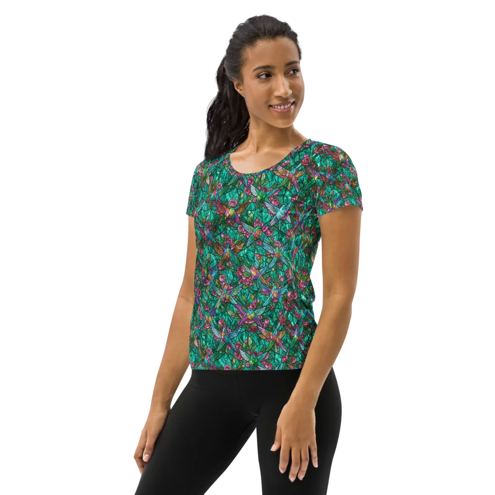 Emerald Aviary on Women's Athletic T-Shirt — Left