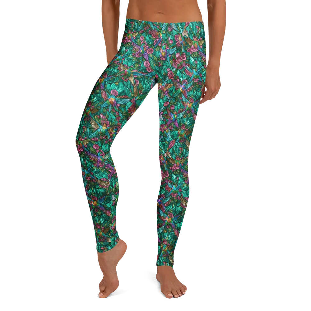 Emerald Aviary on Leggings — Front