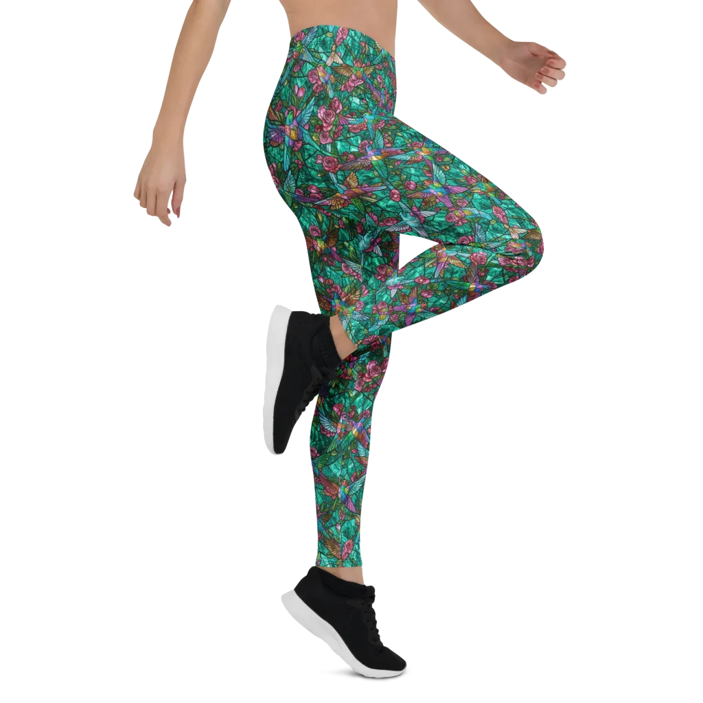 Emerald Aviary on Leggings — Right