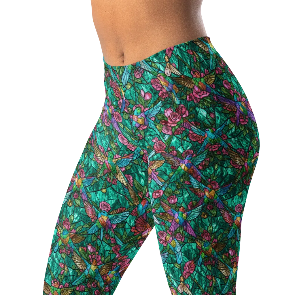 Emerald Aviary on Leggings — Left Front