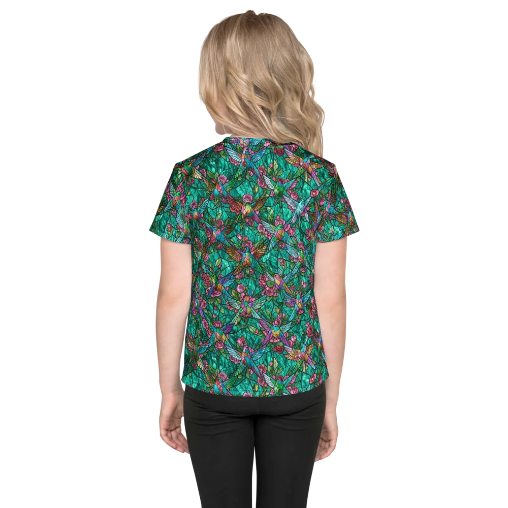 Emerald Aviary on Kids Crew Neck T-Shirt — Back