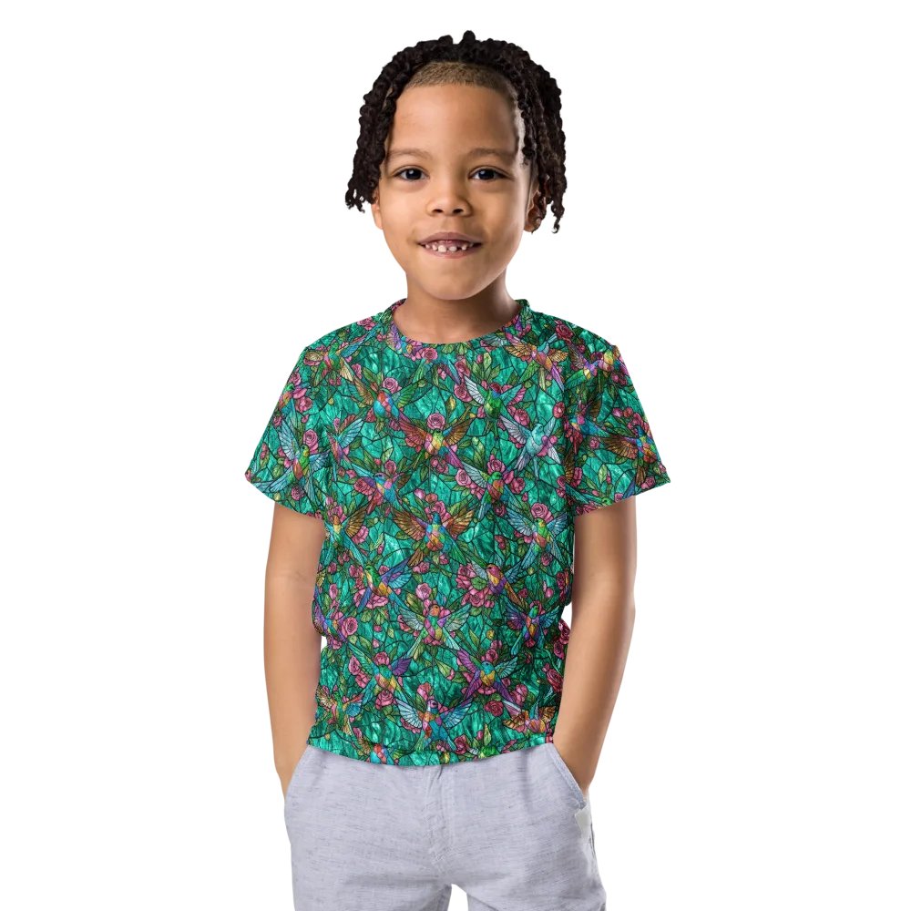 Emerald Aviary on Kids Crew Neck T-Shirt — Front