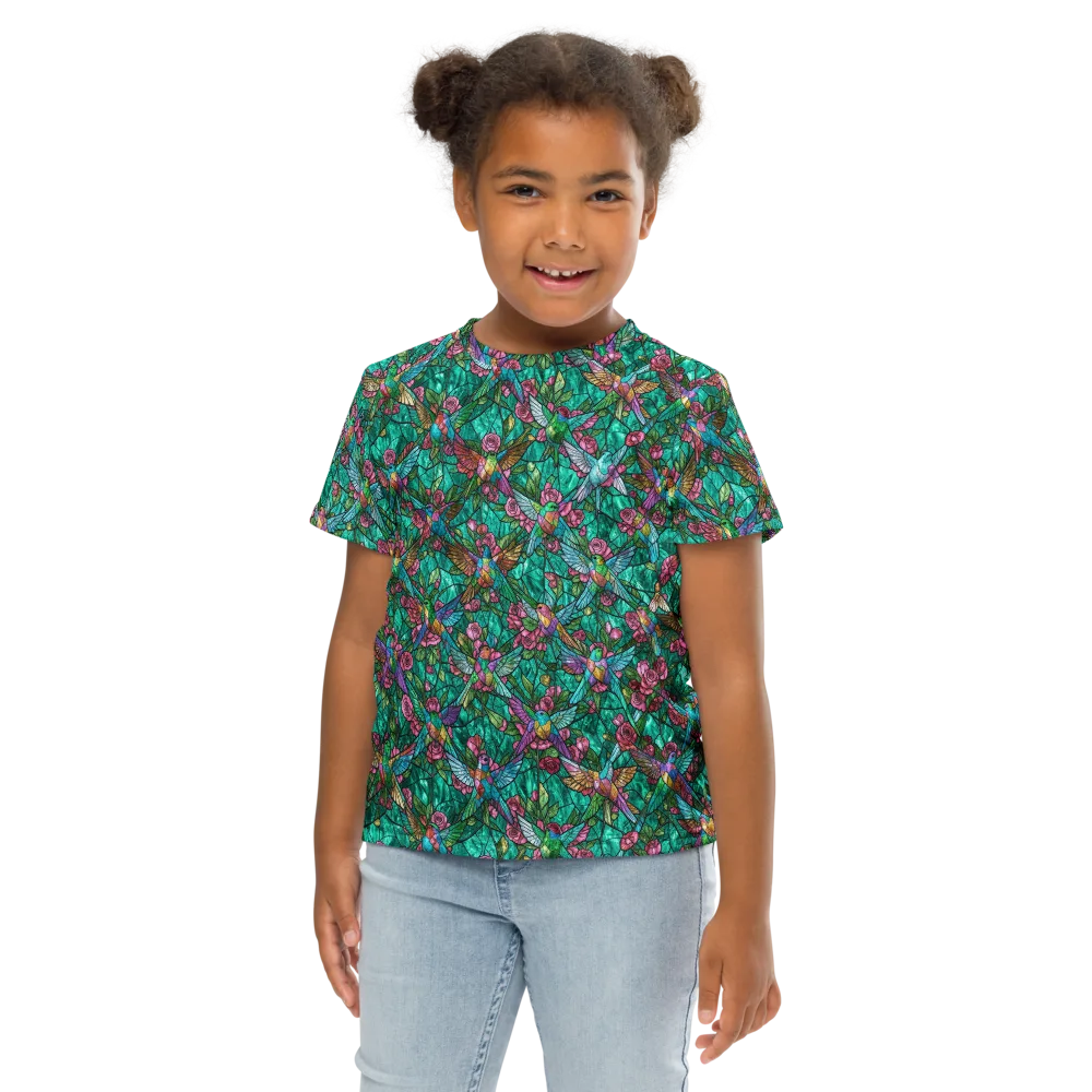 Emerald Aviary on Kids Crew Neck T-Shirt — Front