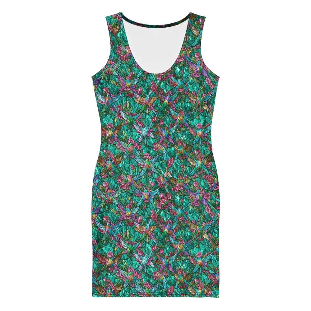 Emerald Aviary on Bodycon Dress — Front