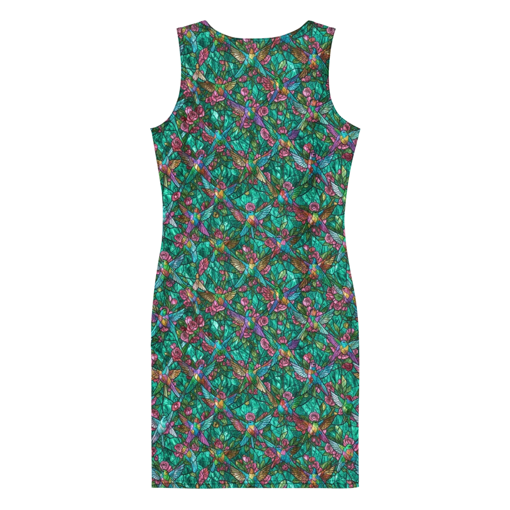 Emerald Aviary on Bodycon Dress — Back