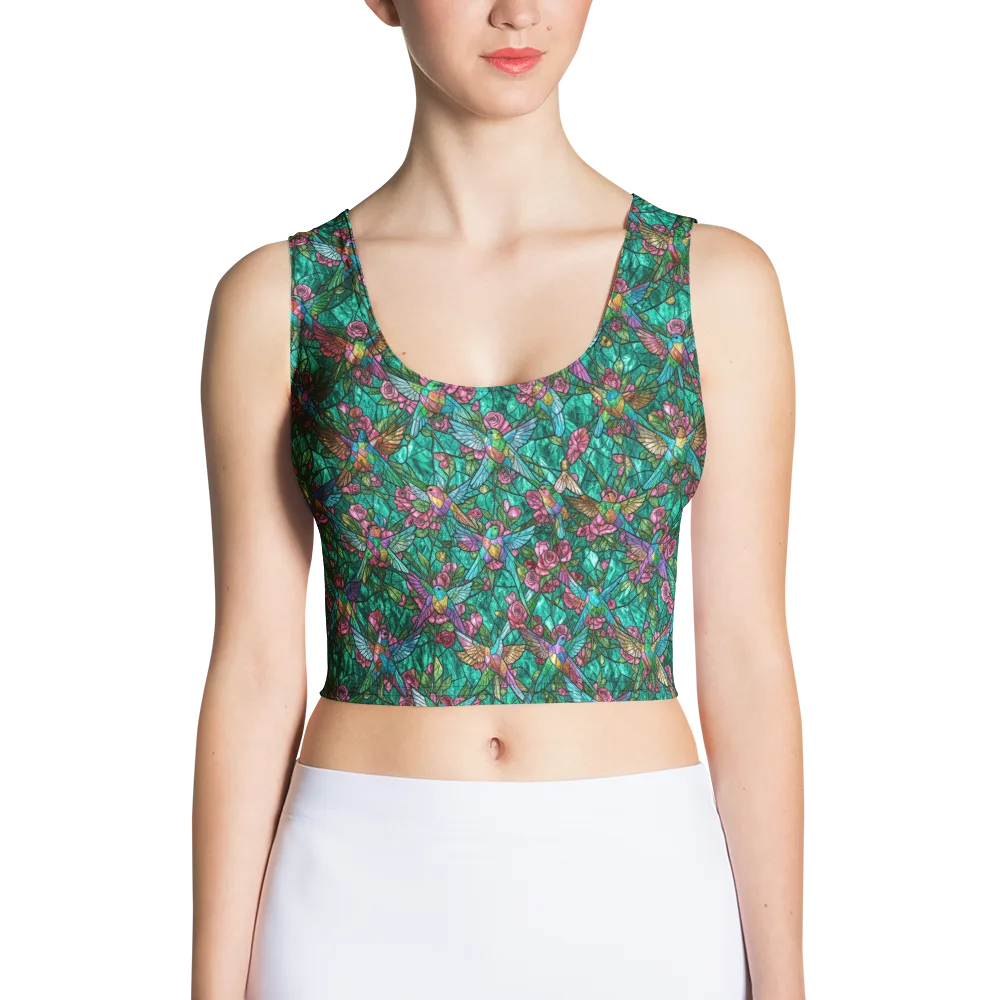 Emerald Aviary on Crop Top — Front