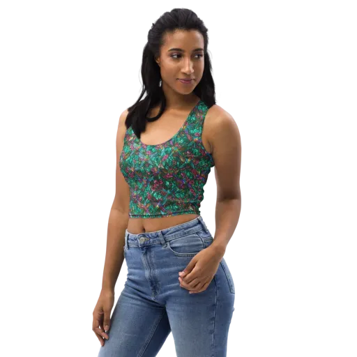 Emerald Aviary on a Crop Top