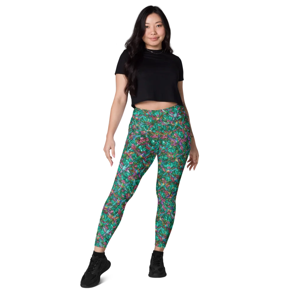 Emerald Aviary on Leggings with Pockets — Front