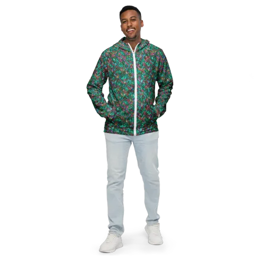 Emerald Aviary on a Men's Windbreaker