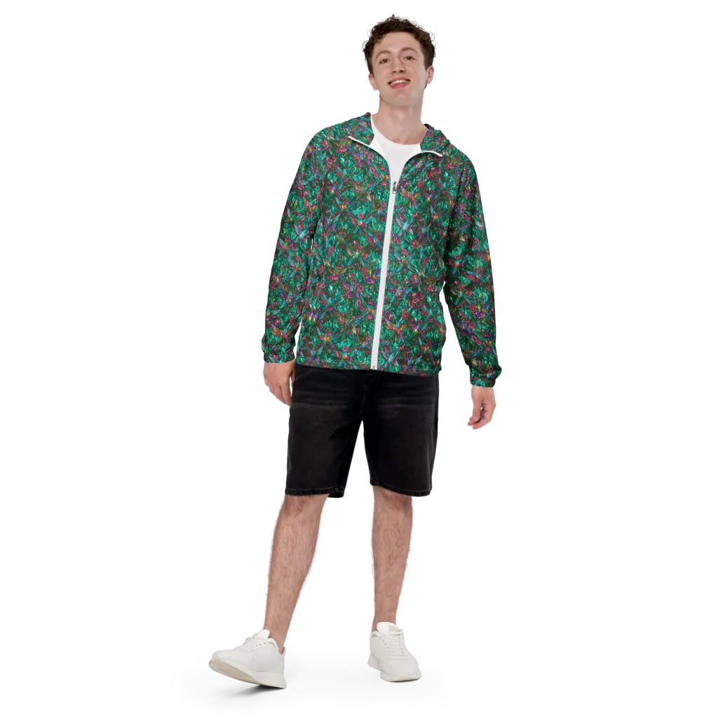 Emerald Aviary on Men's Windbreaker — Front