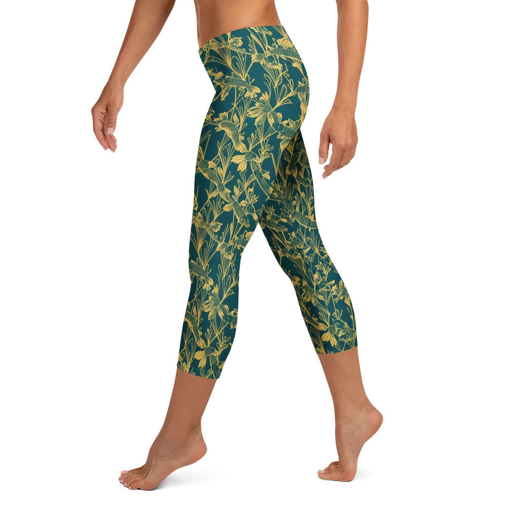 Gilded Pondlife on Capri Leggings — Left