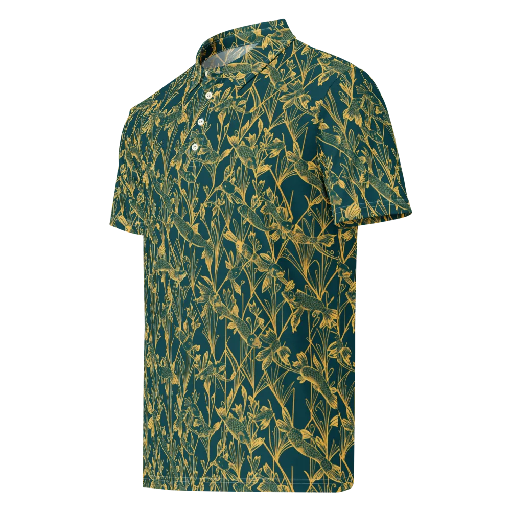 Gilded Pondlife on Men's Slim Fit Polo Shirt — Left Front