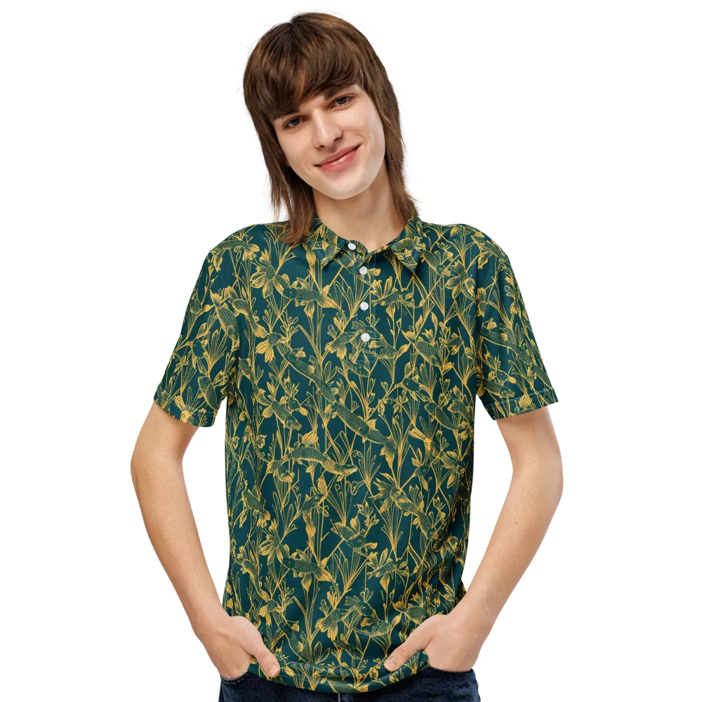 Gilded Pondlife on Men's Slim Fit Polo Shirt — Front