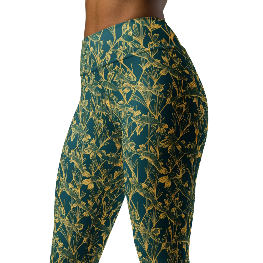 Gilded Pondlife on Yoga Leggings — Left Front