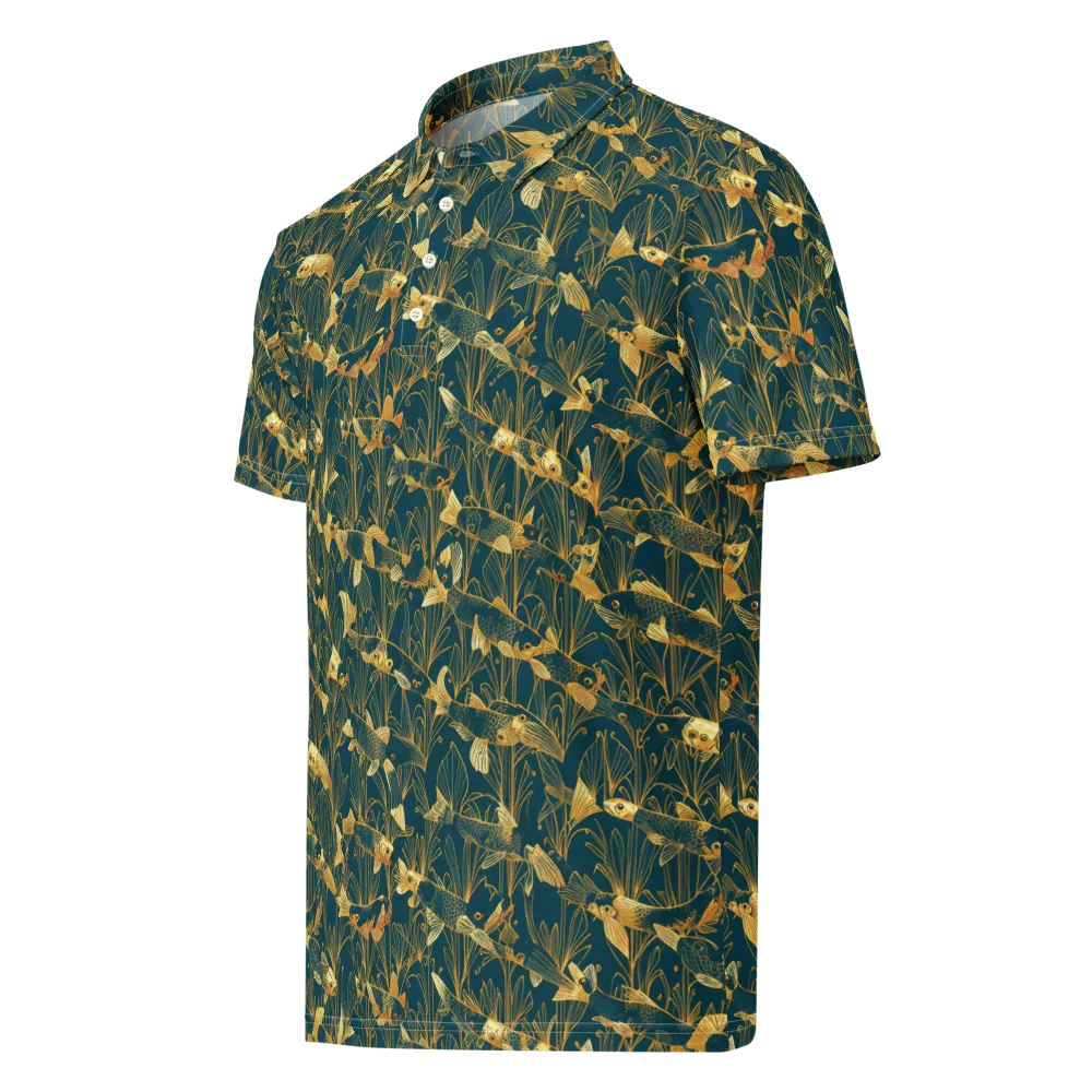 Midnight Pond on Men's Slim Fit Polo Shirt — Left Front