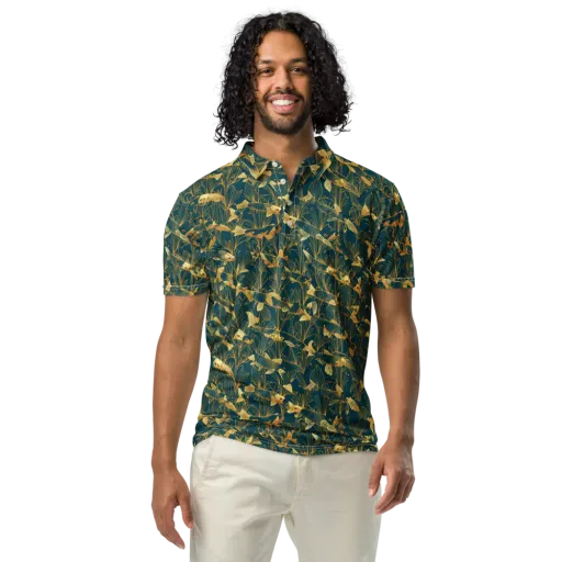 Midnight Pond on a Men's Slim Fit Polo Shirt