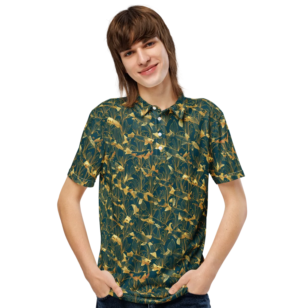 Midnight Pond on Men's Slim Fit Polo Shirt — Front
