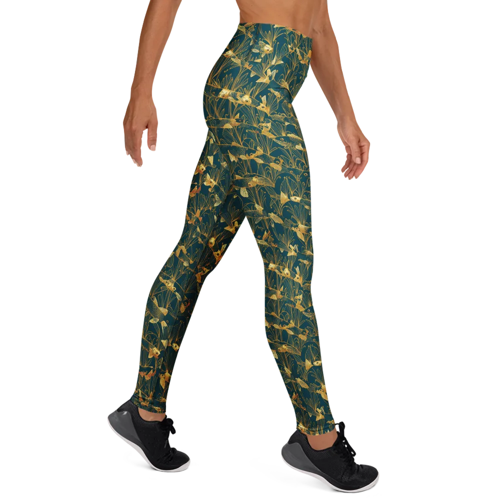 Midnight Pond on Yoga Leggings — Right
