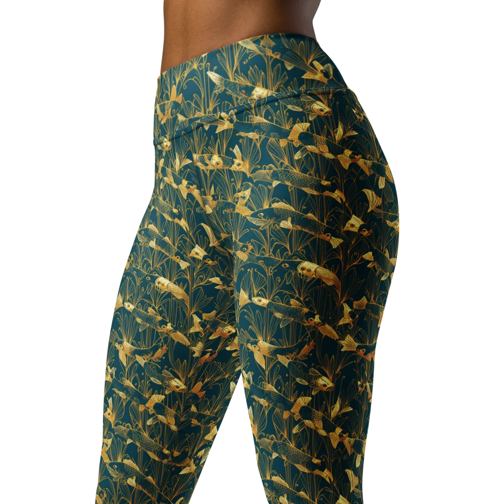 Midnight Pond on Yoga Leggings — Left Front