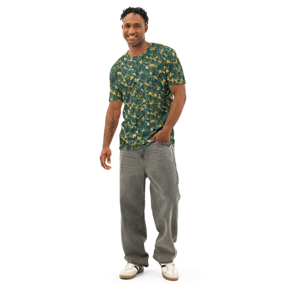 Midnight Pond on Men's Cotton Crew Neck T-Shirt — Front