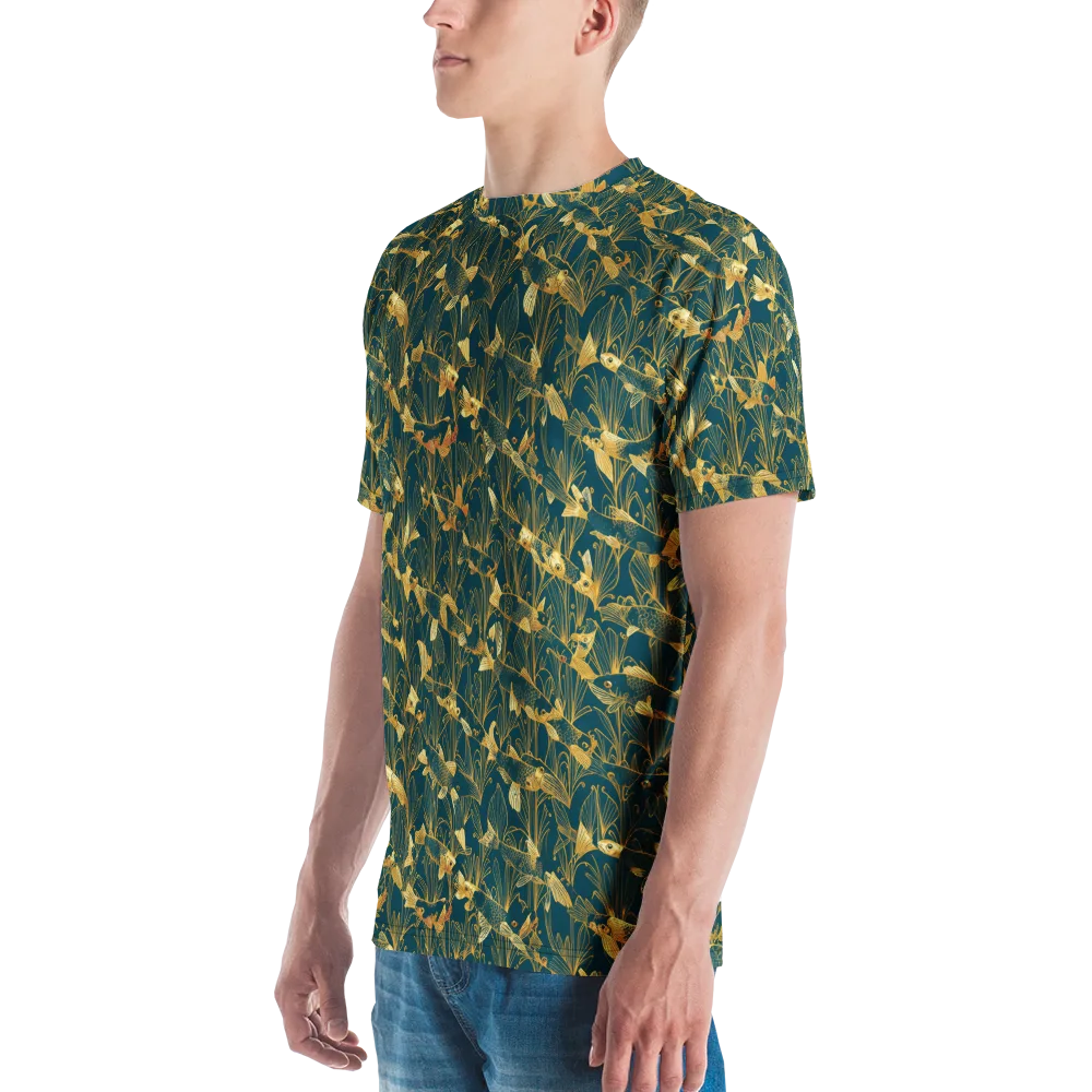 Midnight Pond on Men's Crew Neck T-Shirt — Left