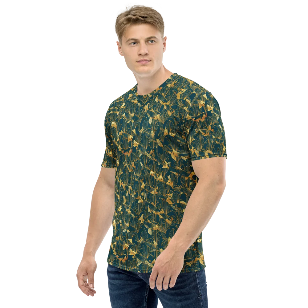 Midnight Pond on Men's Crew Neck T-Shirt — Left