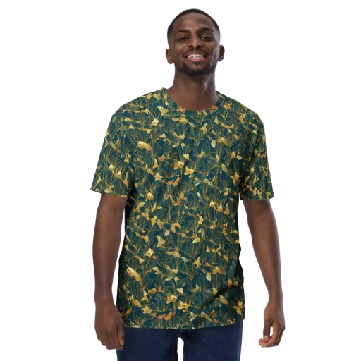 Midnight Pond on a Men's Crew Neck T-Shirt