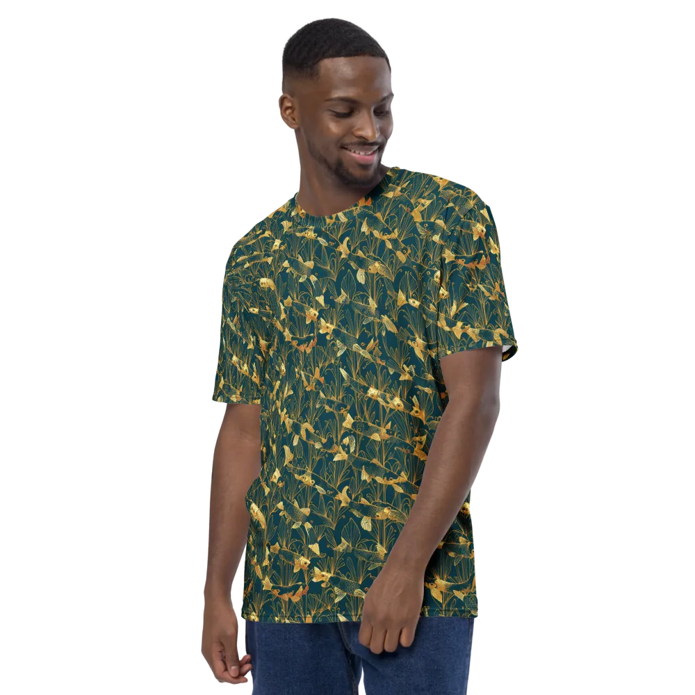 Midnight Pond on Men's Crew Neck T-Shirt — Left