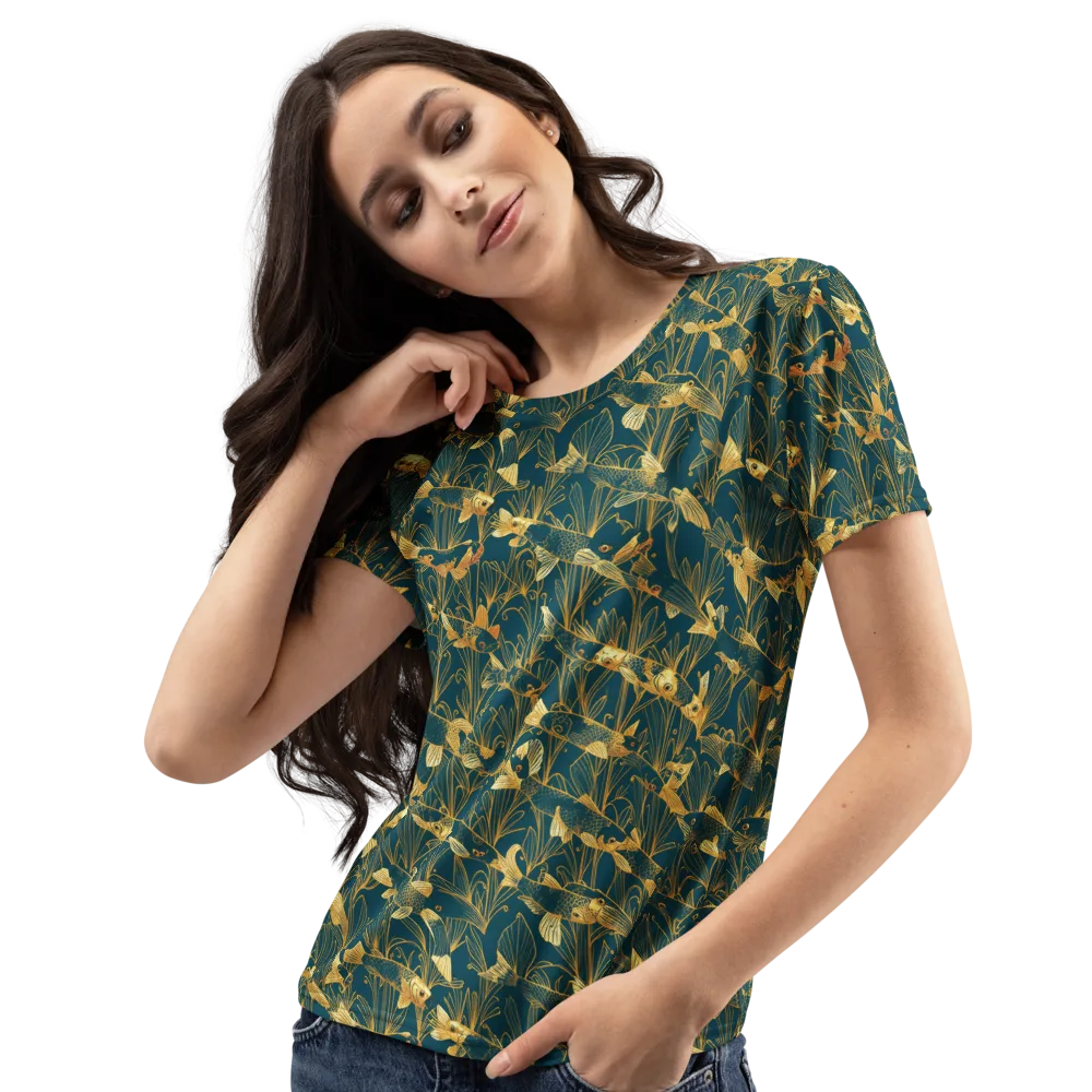 Midnight Pond on Women's Crew Neck T-Shirt — Left Front