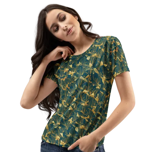 Midnight Pond on a Women's Crew Neck T-Shirt