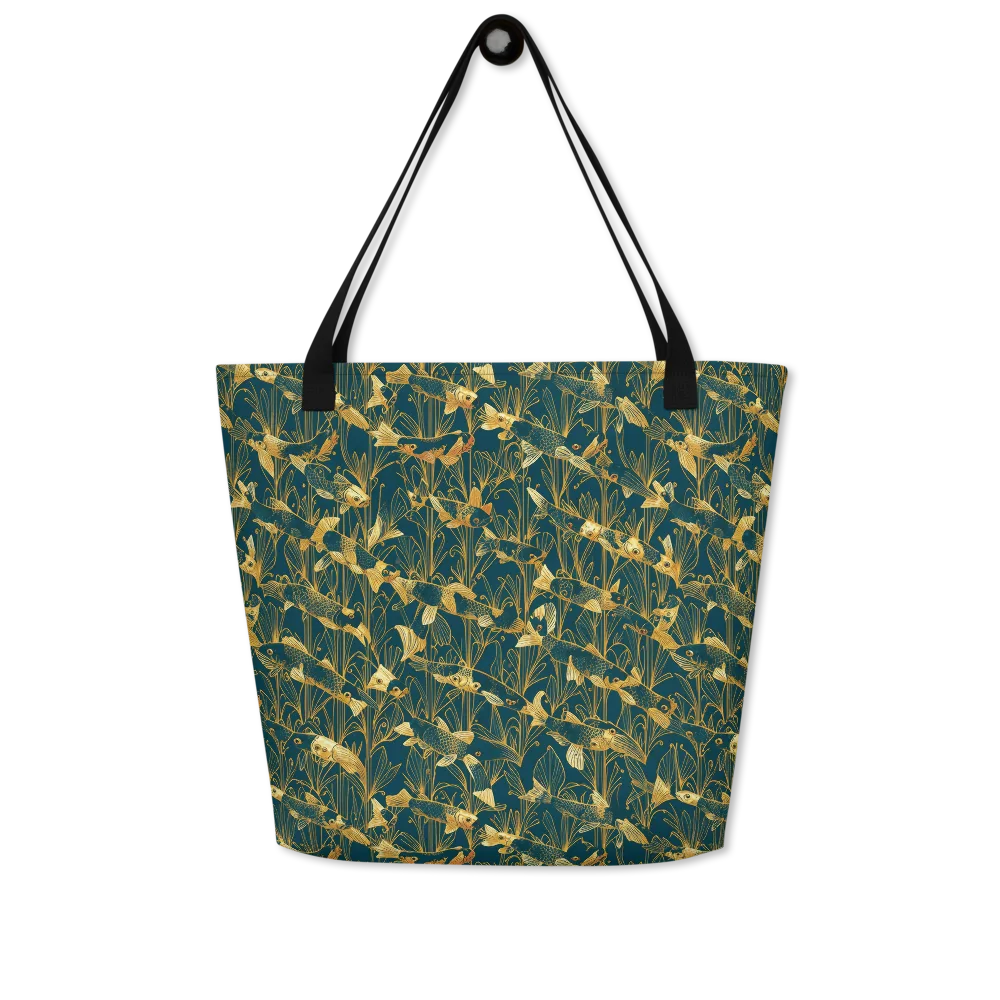 Midnight Pond on Large Tote Bag W/ Pocket — Front