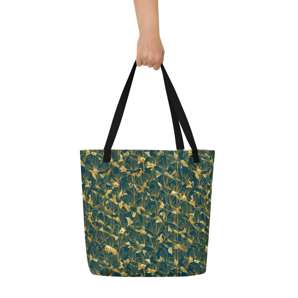Midnight Pond on Large Tote Bag W/ Pocket — Front