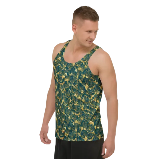Midnight Pond on a Men's Tank Top