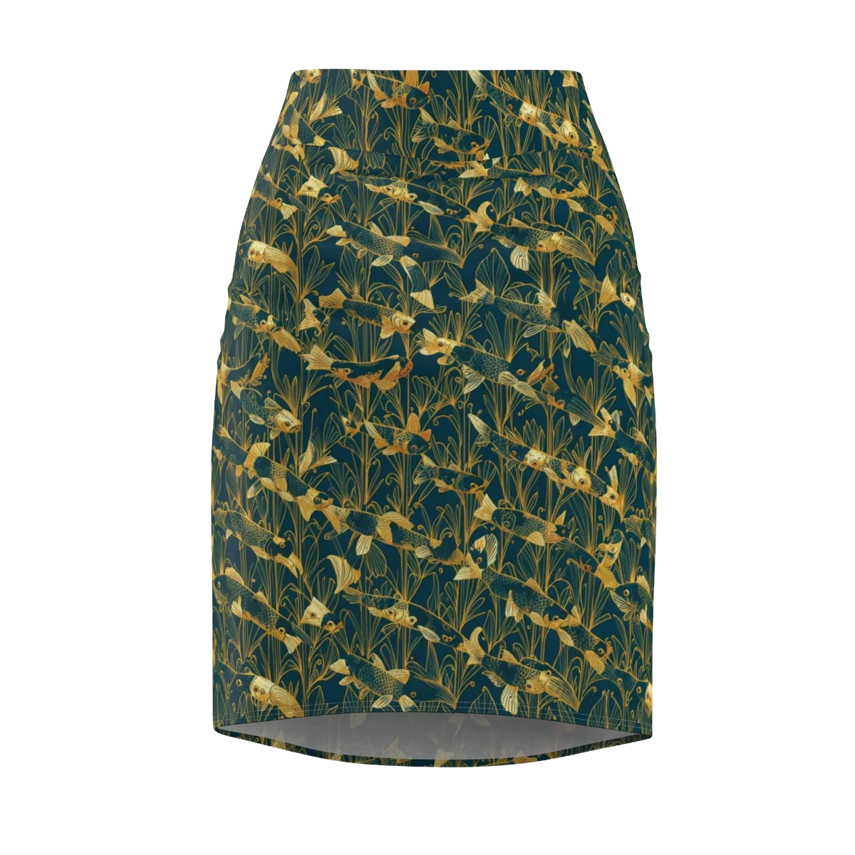 Midnight Pond on Pencil Skirt — Front