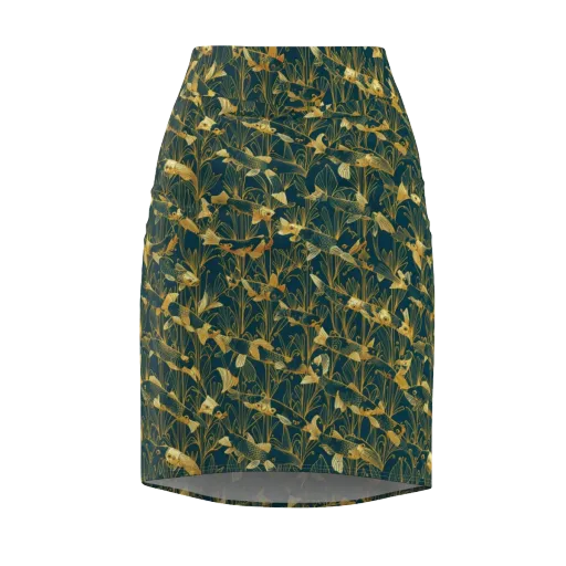 Midnight Pond on a Pencil Skirt