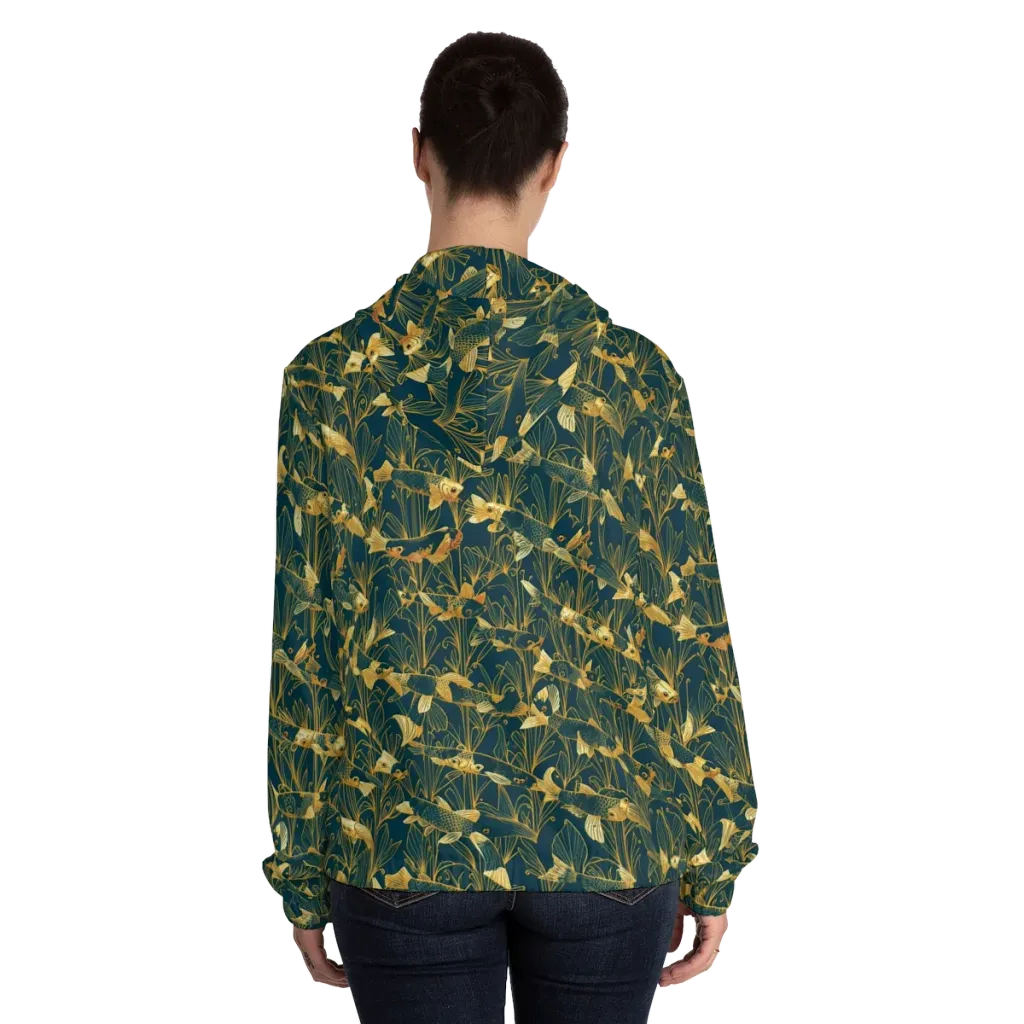 Midnight Pond on Women's Full-Zip Hoodie — Back On Person