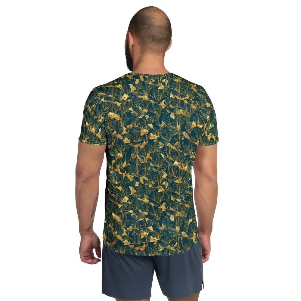 Midnight Pond on Men's Athletic T-Shirt — Back