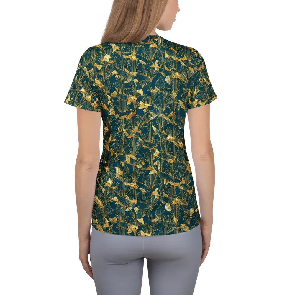 Midnight Pond on Women's Athletic T-Shirt — Back